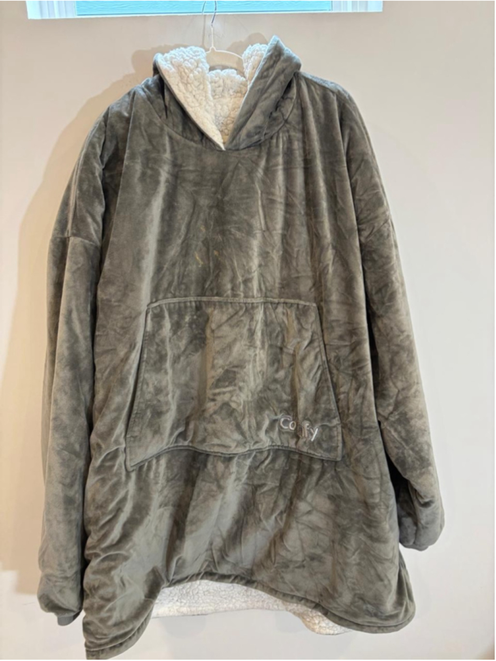 The Comfy Original Oversized Blanket Hoodie Sherpa Lined Gray Charcoal #C79